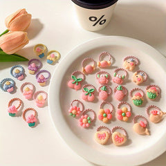 30pcs Rubber Animals Hair Tie Hair Accessories for Girls Children