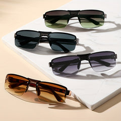 Semi Rimless Wrap Around Sunglasses UV400
