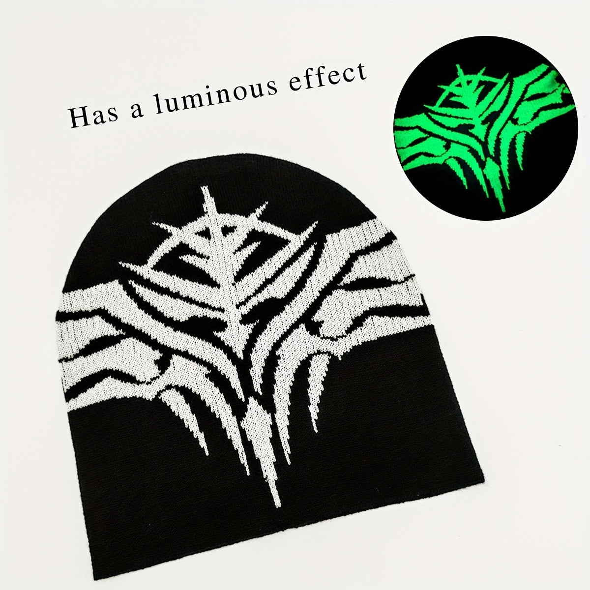 Anime Jacquard Luminous Beanie Soft Elastic Breathable Knit Hat