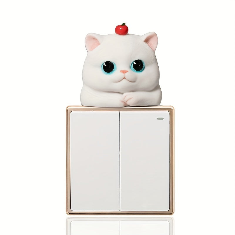3D Resin Cat Switch Sticker Decorative Wall Sticker Light