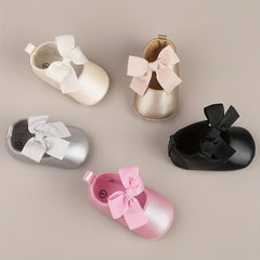 Bowknot Walking Shoes For Baby Girls Lightweight Non slip Shoes