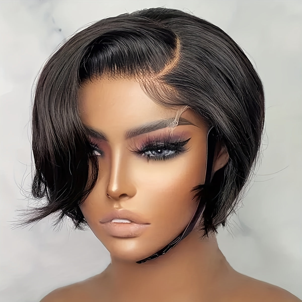 Short Straight Pixie Cut Bob Human Hair Wig 180 Density