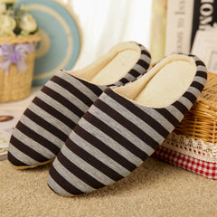 Men's Cozy Striped House Slippers for Winter