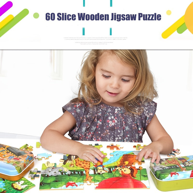 60pcs Cartoon Jigsaw Puzzle for Kids Educational Toys
