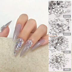 1440Pcs Rhinestones Nail Art Round Crystals Strass Glass Nail Charms