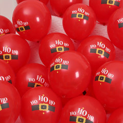 12pcs Red Christmas Balloon Santa Claus Belt Latex Party Decoration