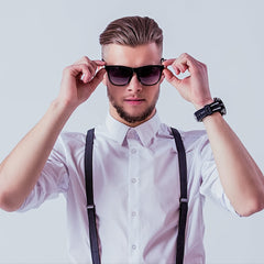 Men's Red Suspenders Adjustable Y Back Elastic Strong Clips Unisex