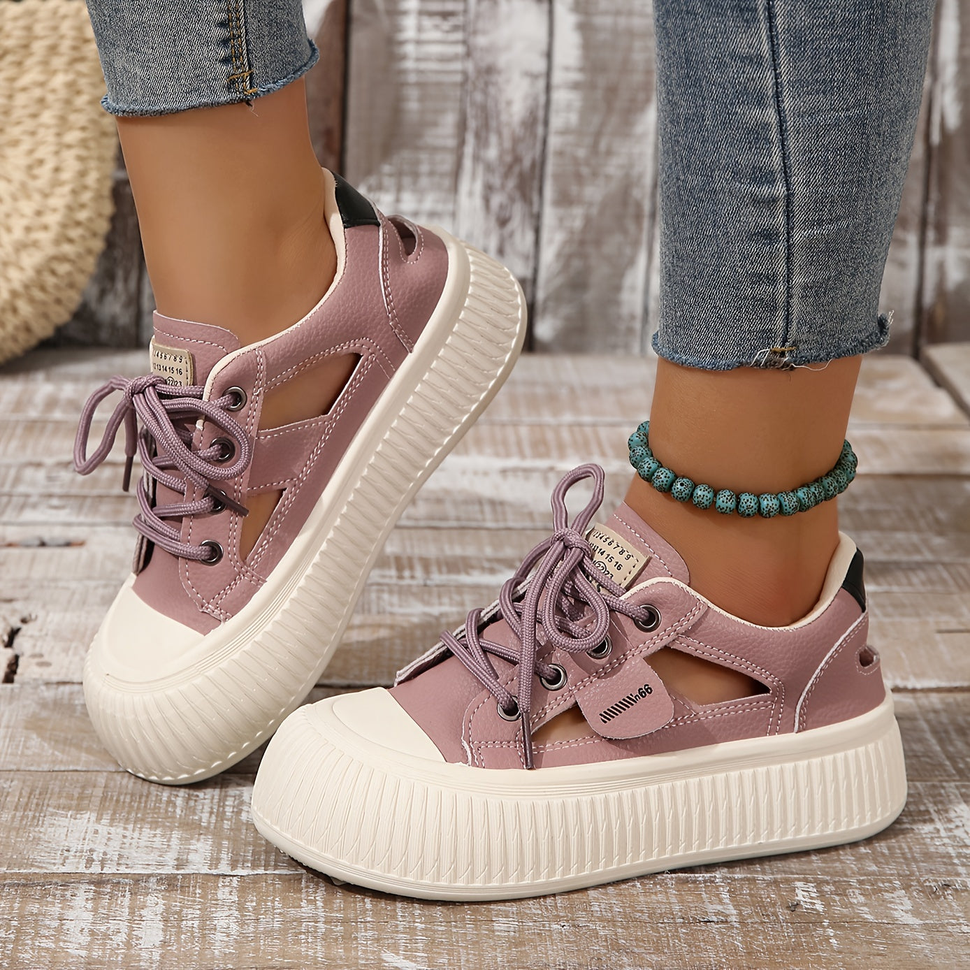Versatile Summer Hollow Sandals Casual Thick Bottom Flat Shoes