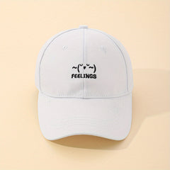 FEELINGS Embroidery Baseball Cap Sun Hat Adjustable Casual Couple Dad Hats