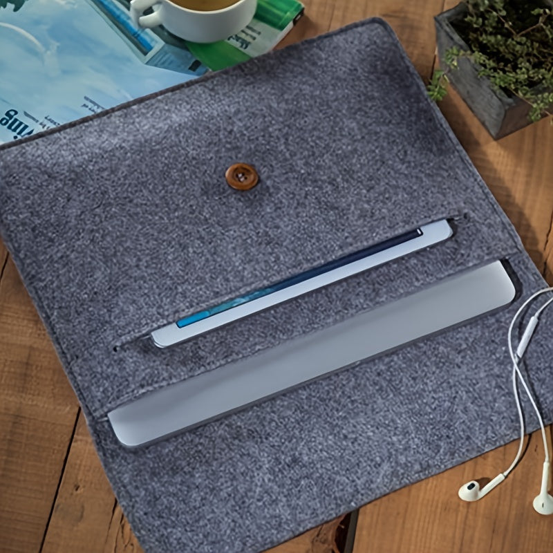 Grey Felt Laptop Bag Notebook Computer Case Tablet Bag