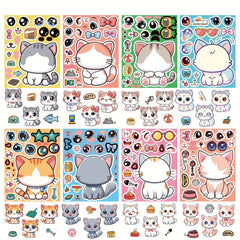 Cat Face Changing Stickers for DIY Decor, Stationery Decor