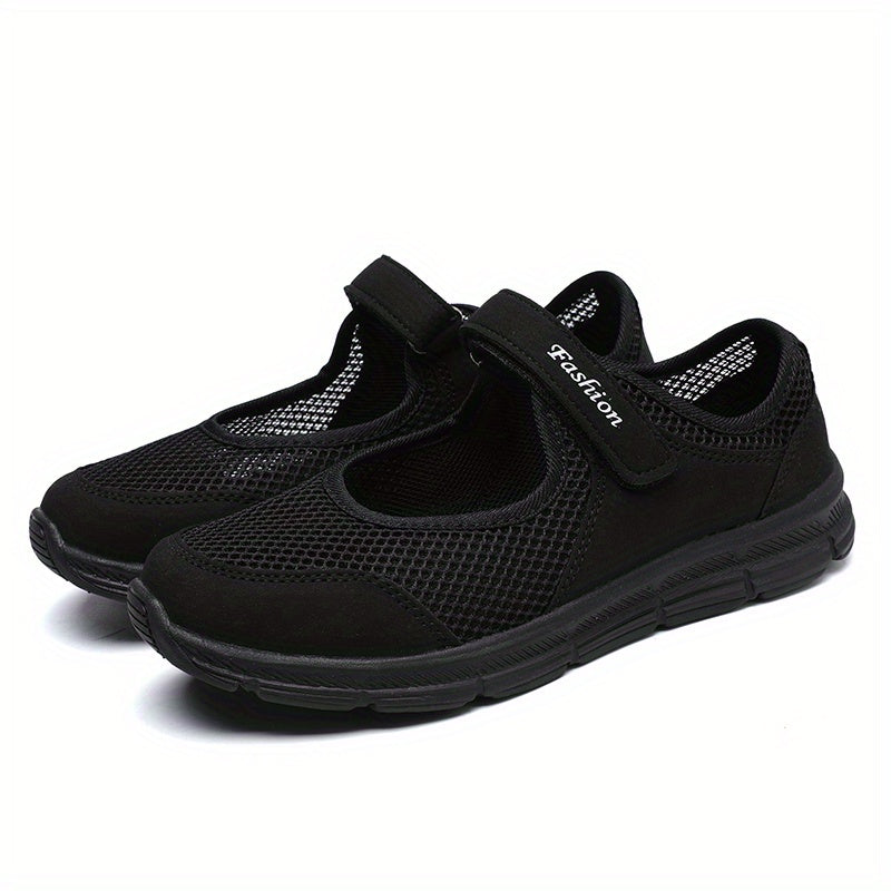 Women's Breathable Walking Shoes Hook & Loop Backless Flat Shoes