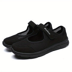 Women's Breathable Walking Shoes Hook & Loop Backless Flat Shoes