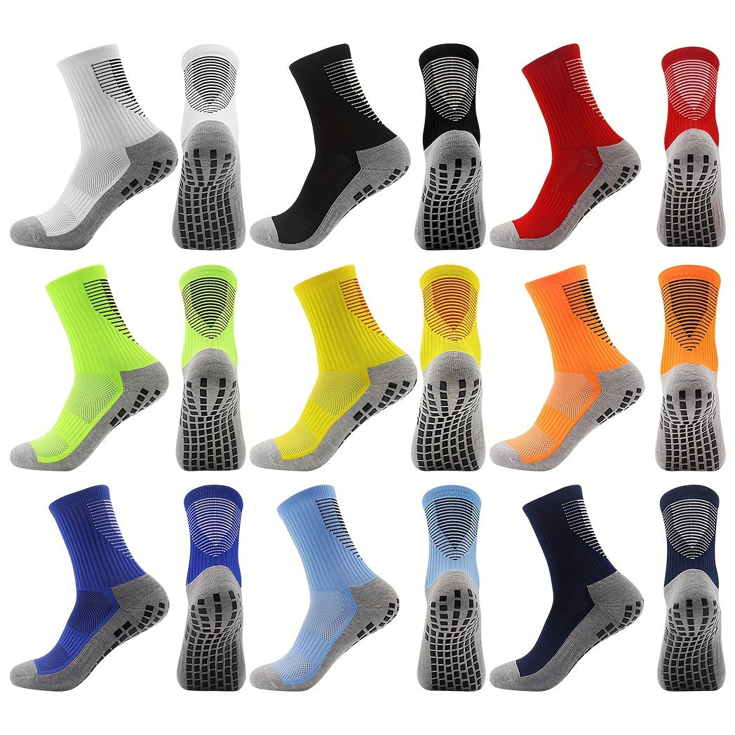 4 Pairs Non Slip Football Socks Striped Soccer Socks