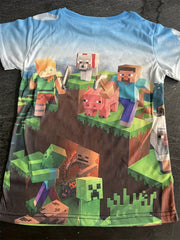 Boy's Cartoon Block Graphic Tee for Summer