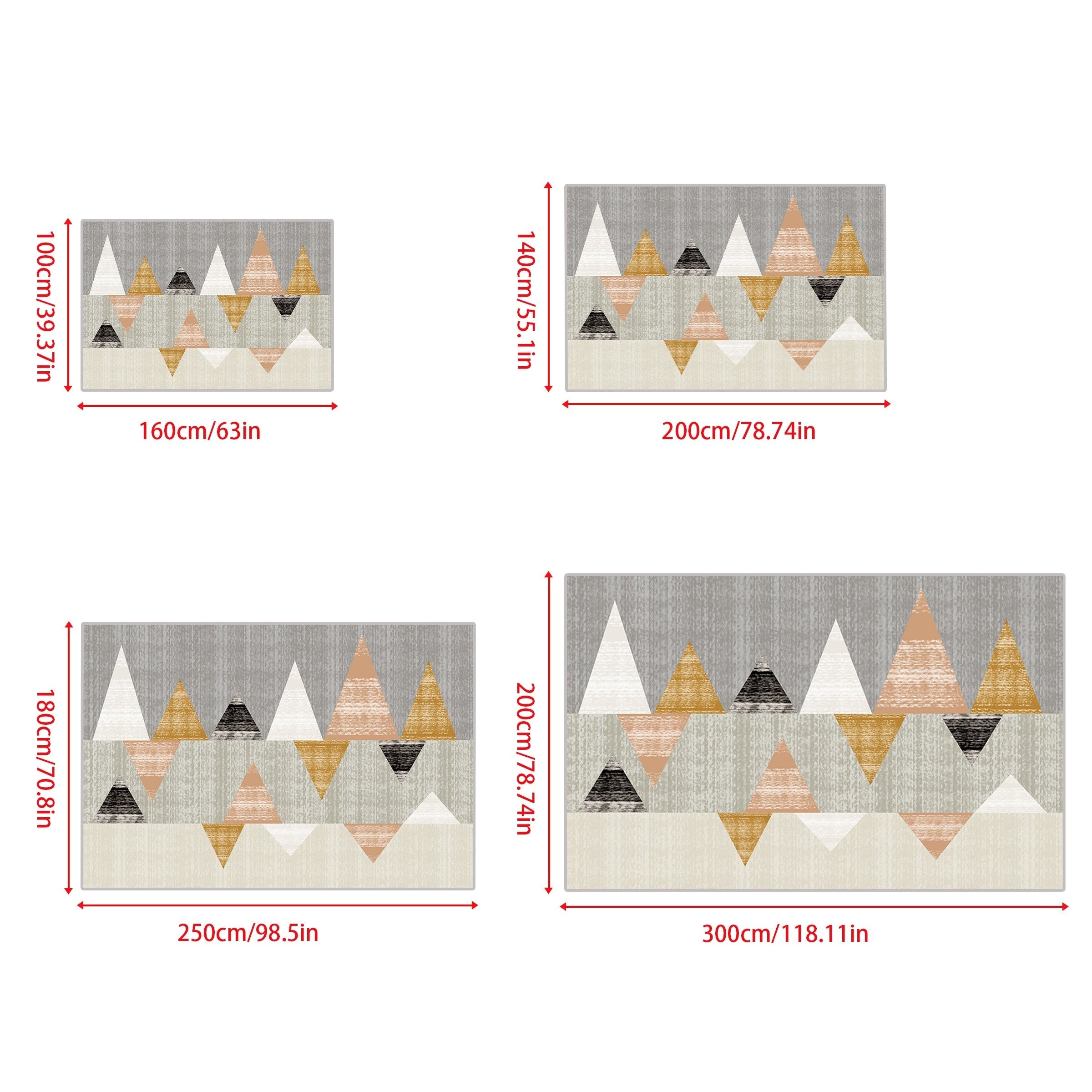 Fluffy Geometric Area Rug Soft Large Machine Washable Non-Slip Backing
