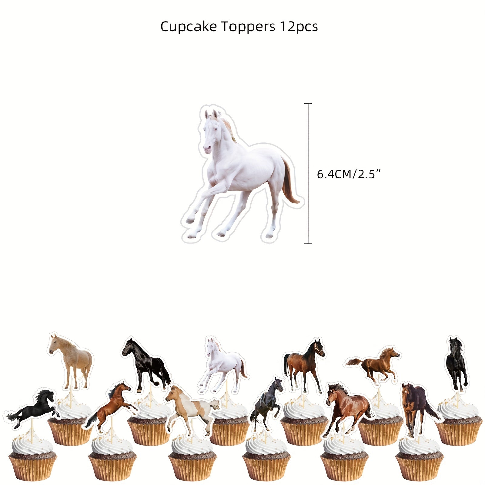 Horse Birthday Party Decoration Set with Balloons, Centerpieces & Tablecloth
