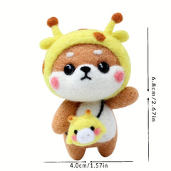 Needle Felting Kit Dog Corgi DIY Craft Kids Adults Material Package Pen