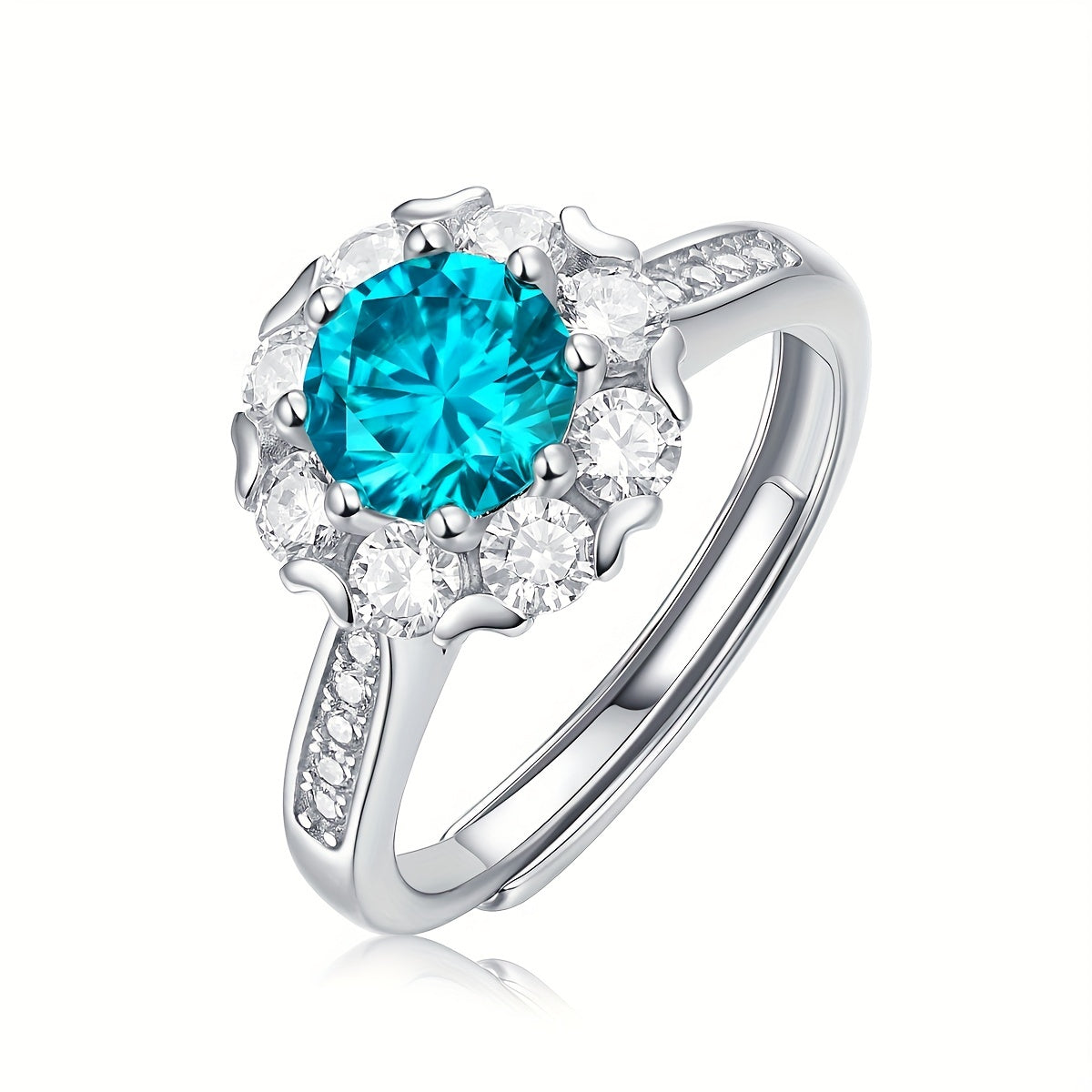1ct Moissanite Silvery Wedding Band For Women