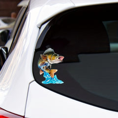 Jumping Bass Trout 3D Fish Art Decal Car Sticker