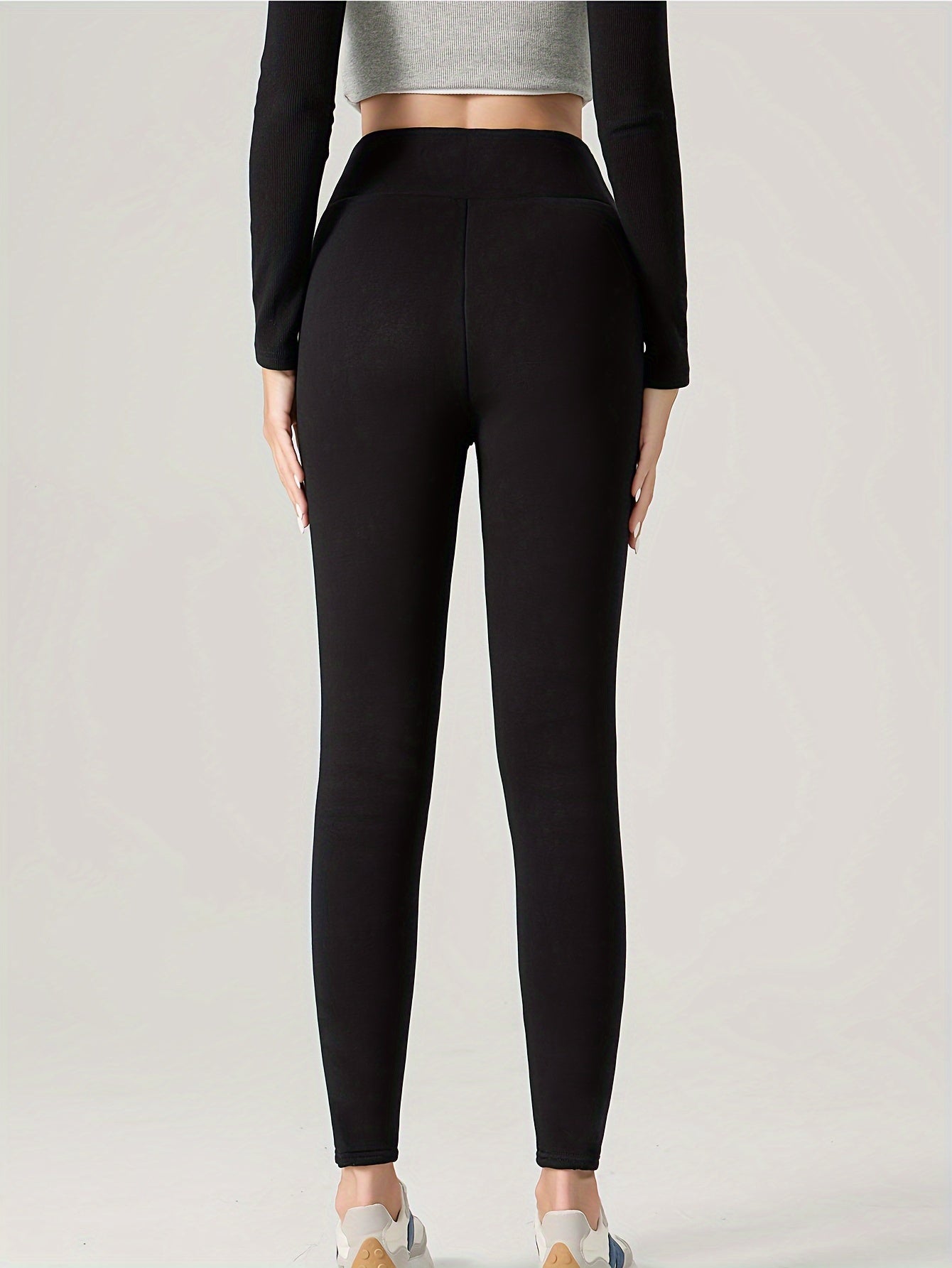 Plush Lined Thermal Pants Soft & Comfy Slim Elastic Tights