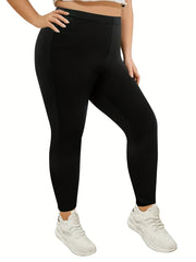 Casual Pants Women's Plus Solid High Rise Skinny Trousers