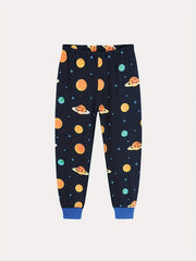 Boys Space Planets Graphic Cotton Pjs Sleepwear Set