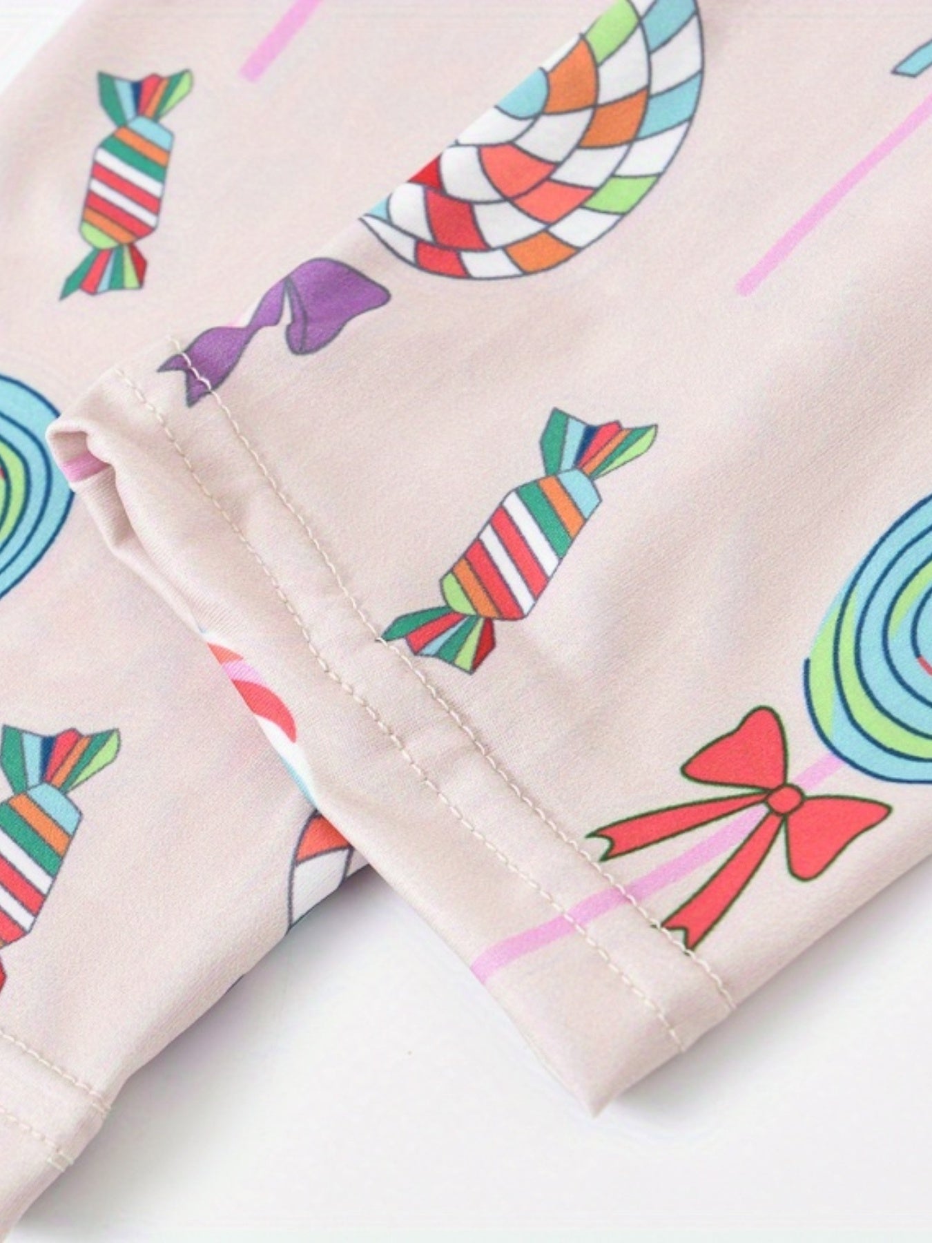 Girls Lollipop Print Slim Fit Leggings for Kids