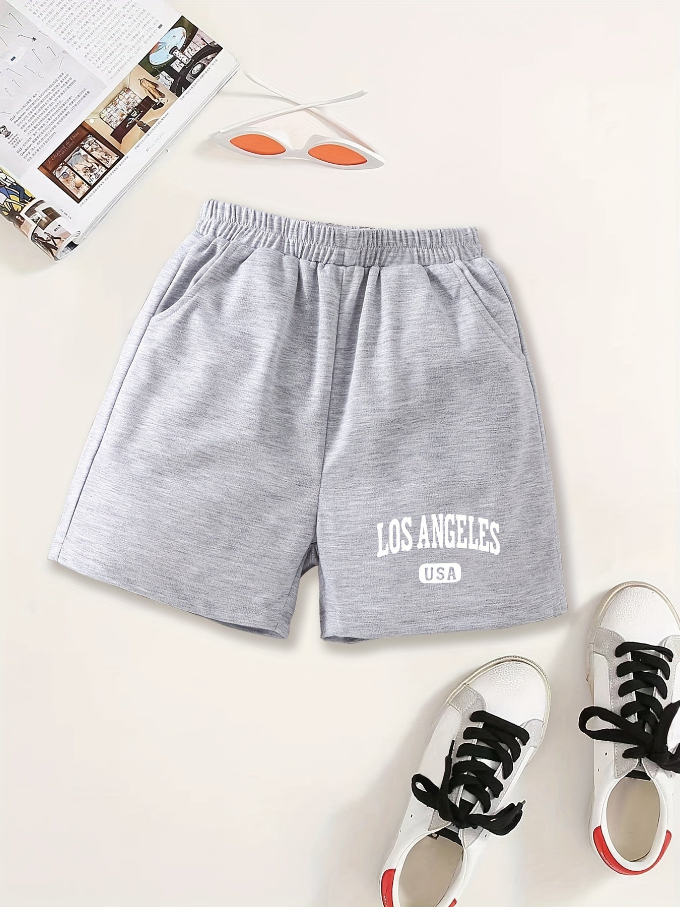 Girls Shorts 'Los Angeles' Print Casual Sweat Shorts Comfy Fit