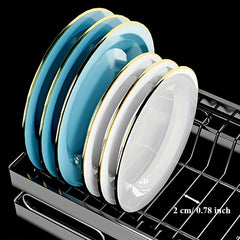 Double Layer Kitchen Sink Storage Rack Dish Rack Carbon Steel Material