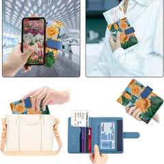 Floral Passport Holder Credit Cards Holder Waterproof Document Travel Accessorie