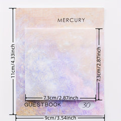 6pcs Planet Sticky Notes Tearable Stickable Painting Sticky Note Book 180 Sheets