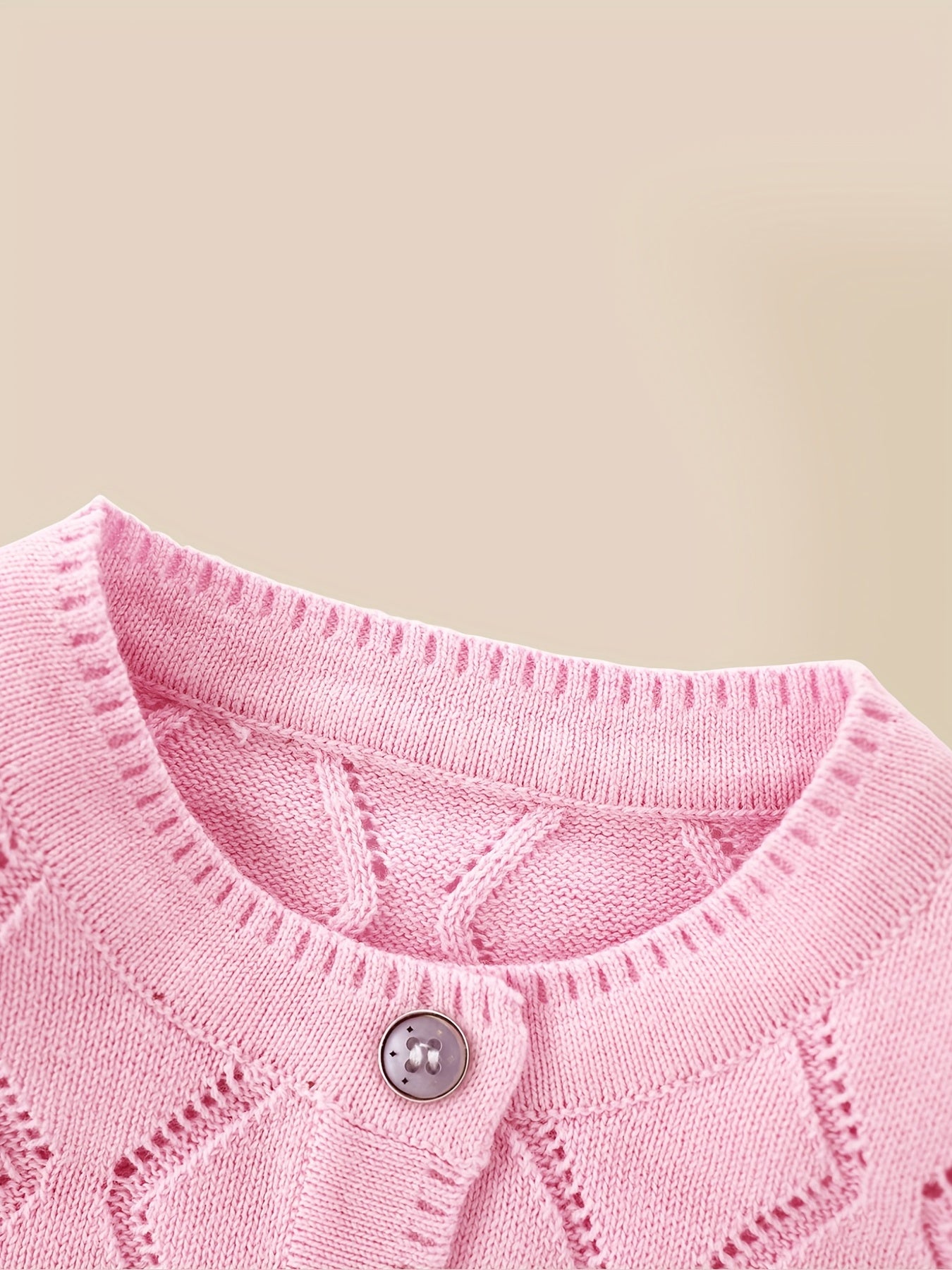 Toddler Baby Knit Cotton Cardigan Button Up Crew Neck Casual Sweater