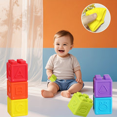 12pcs Flexible Building Block Set Educational Toy for Infants and Toddlers