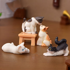 4pc Cartoon Cats Home Decorations Ornaments Funny Housewarming Gift