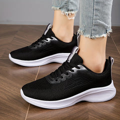 Ombre Weaving Sneakers For Women Lace Up Non Slip Walking Shoes