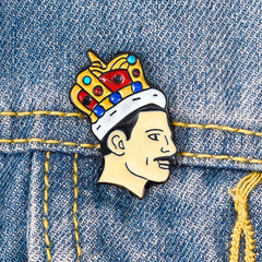 Crowned Bearded Man Lead Singer Brooch