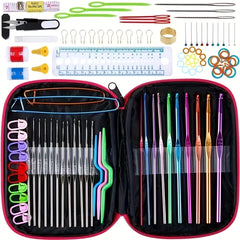 100pcs Crochet Hooks Set Knitting Needles Hook Knit Gauge Scissors