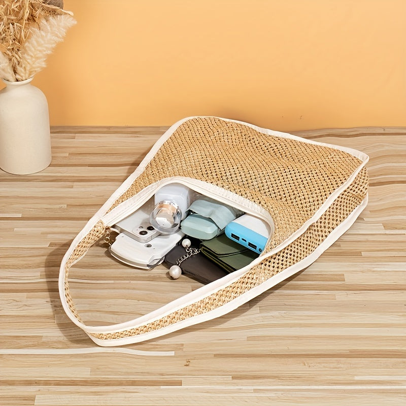 Minimalist Straw Hobo Shoulder Bag Bohemian Woven Bag Holiday All Match