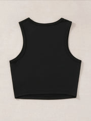 Cartoon Cat Print Crop Tank Top Sexy Summer Sleeveless Casual Top