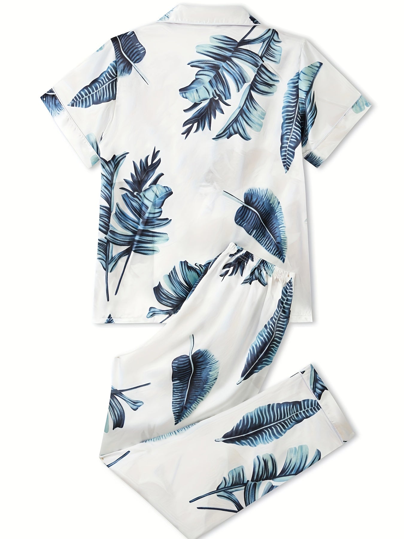 Floral Print Lounge Set Short Sleeve Top & Pants Women's Loungewear