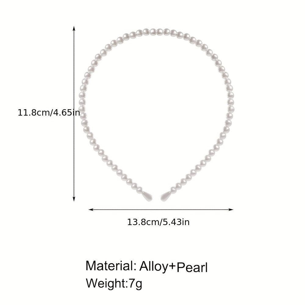 Faux Pearl Decor Headband Bridal Headdress
