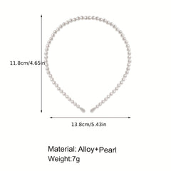 Faux Pearl Decor Headband Bridal Headdress