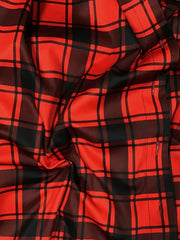  Colorblock Plaid & Splash Print Mini Dress