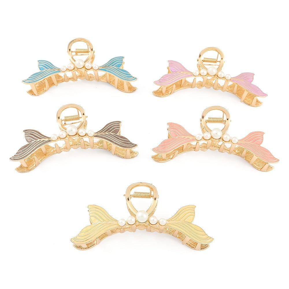Metal Fishtail Large Hair Claw Shark Claw Ponytail Holder