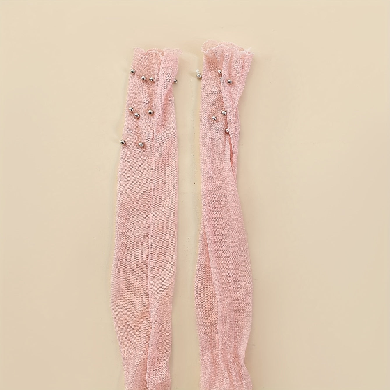 Beaded Mesh Socks Comfy & Breathable Mid Tube Stockings