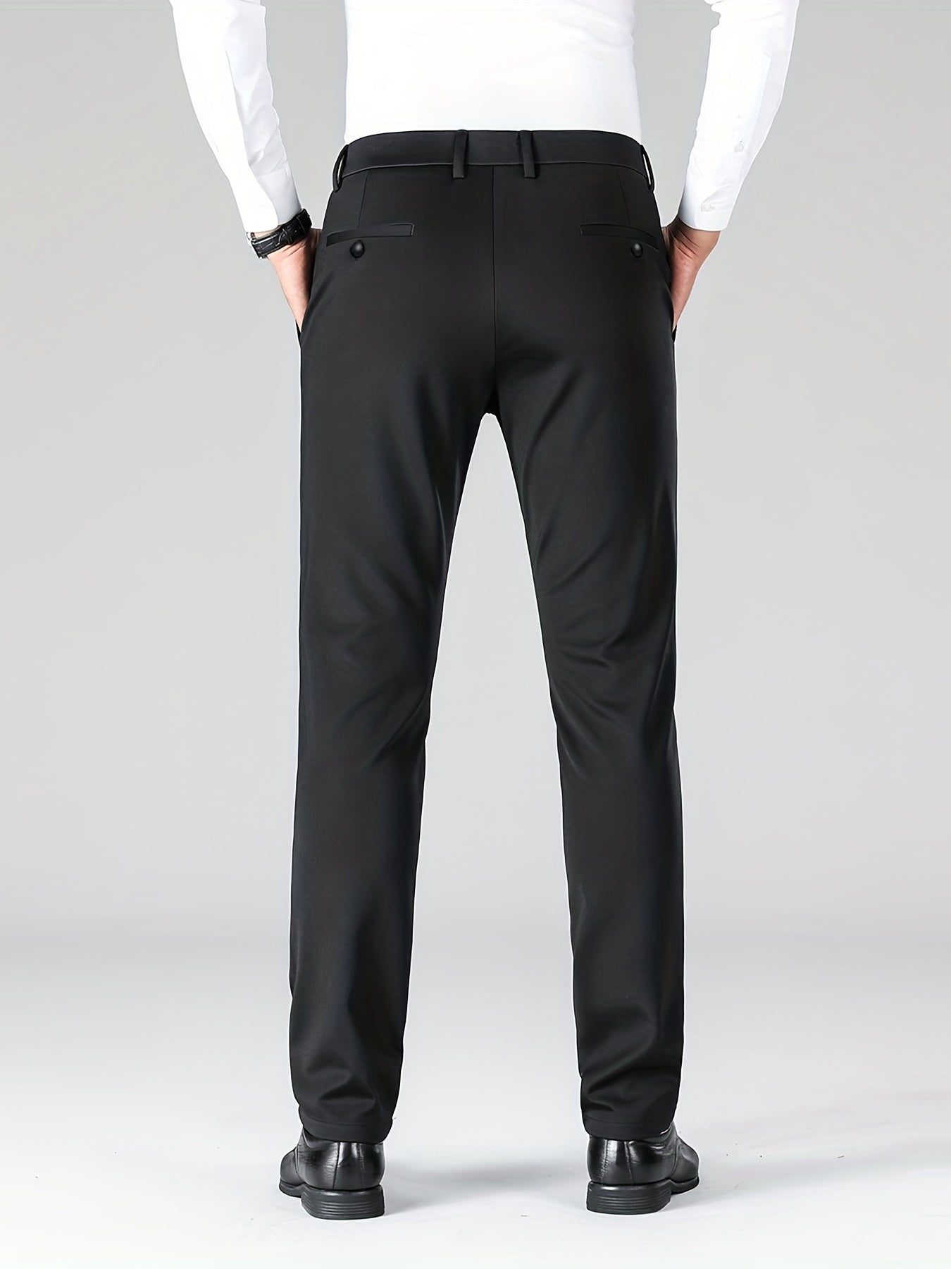 Men's Stretch Business Pants Straight Leg Wrinkle-resistant Trousers