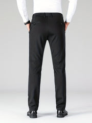 Men's Stretch Business Pants Straight Leg Wrinkle-resistant Trousers