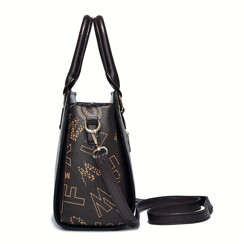 2pc Tote Bag Clutch Purse Set Textured Shoulder Bag Versatile Commuter Bag