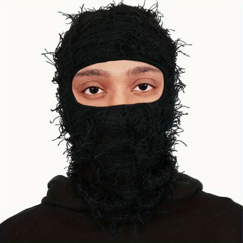 Hip Hop Tassel Balaclava Full Cover Mask Camouflage Knitted Headgear